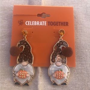 NEW Gnome Fall earrings for pierced ears. These are on a post back.